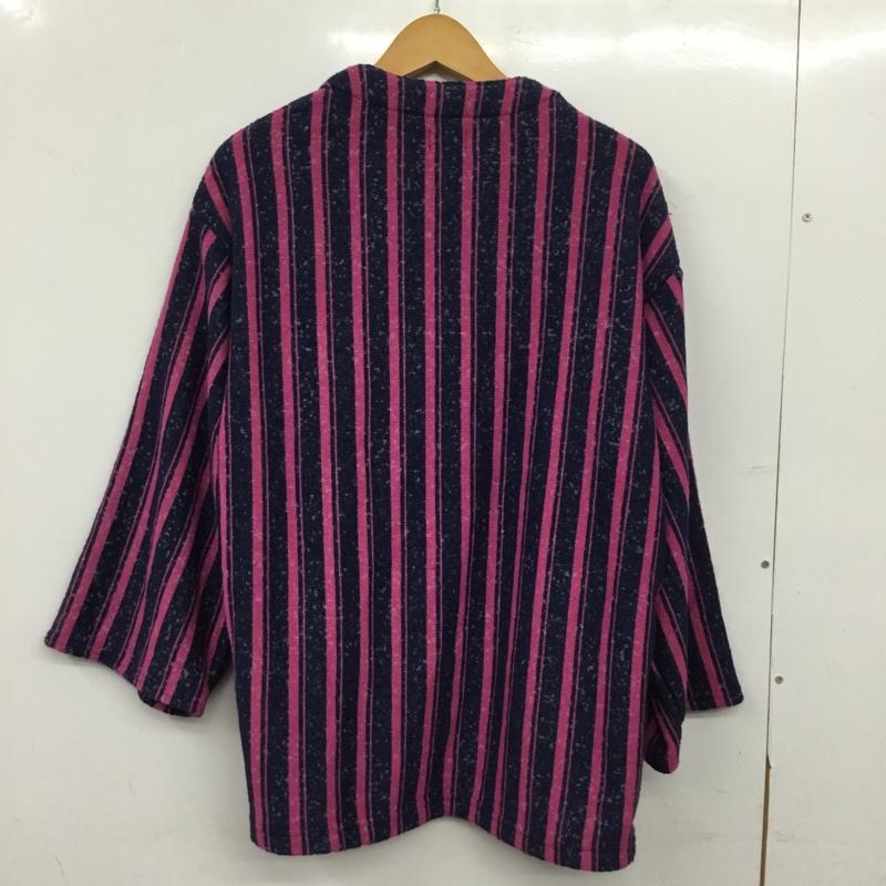 ジャーナルスタンダードホームステッド JOURNAL STANDARD J.S HOMESTEAD カーディガン 長袖 18-070-470-5030-1-0 ガウンカーディガン M ストライプ 紫 / パープル / purple X 紺 / ネイビー / navy メンズ USED 古着 中古 10155310