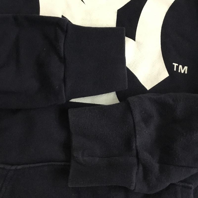 マジェスティック MAJESTIC パーカー 長袖 プルオーバー フーディー コットン NY バックプリント L ロゴ、文字 紺 / ネイビー / navy メンズ USED 古着 中古 10155312
