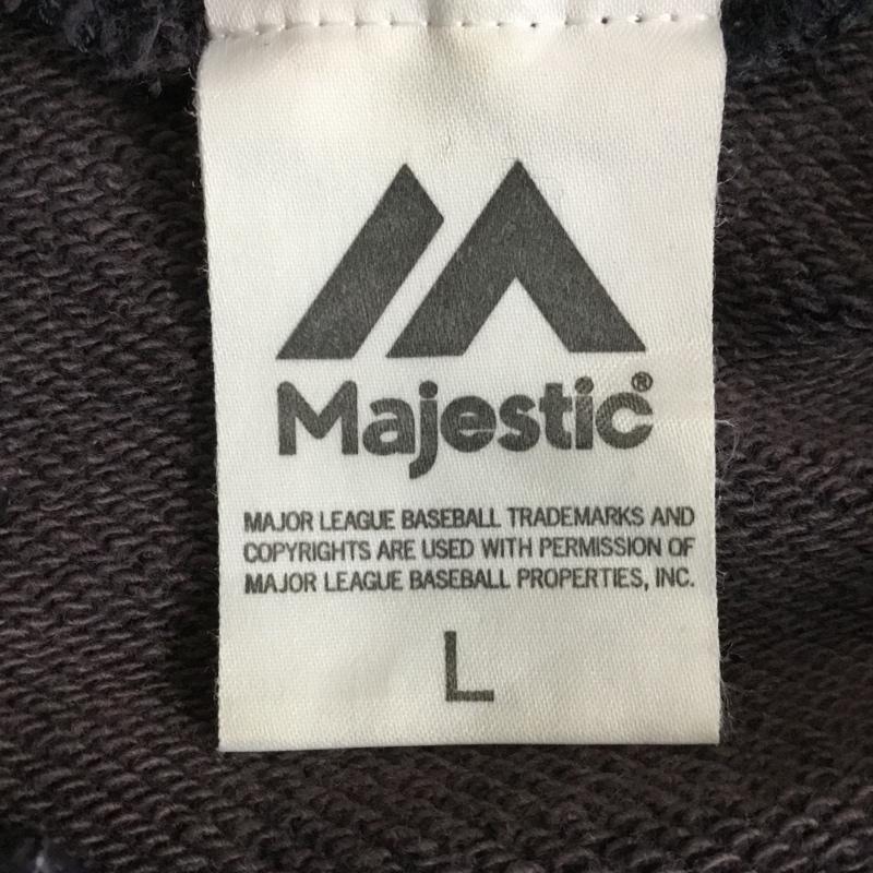 マジェスティック MAJESTIC パーカー 長袖 プルオーバー フーディー コットン NY バックプリント L ロゴ、文字 紺 / ネイビー / navy メンズ USED 古着 中古 10155312