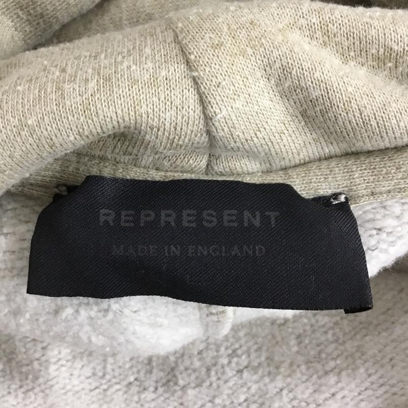リプレゼント REPRESENT パーカー 長袖 プルオーバー フーディー L ワンポイント ベージュ / ベージュ / beige メンズ USED 古着 中古 10155315