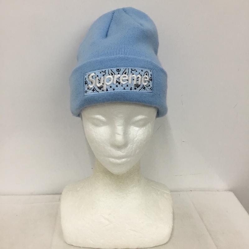 シュプリーム Supreme 帽子 ニット帽 NEW ERA Box Logo Beanie 19AW 19FW バンダナ ロゴ、文字 水色 / ライトブルー / メンズ USED 古着 中古 10155321