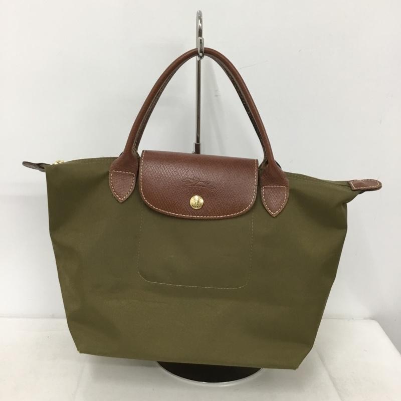 ロンシャン LONGCHAMP ハンドバッグ ハンドバッグ L1621089A23 LE PLIAGE ロゴ、文字 カーキ / カーキ / khaki X 茶 / ブラウン / brown レディース USED 古着 中古 10155322