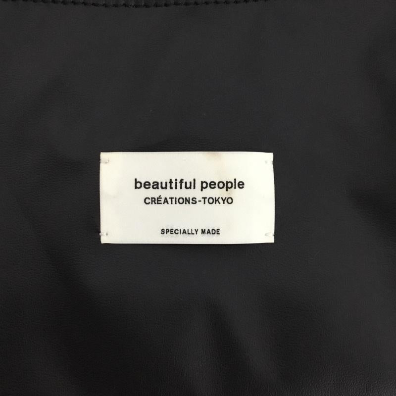 ビューティフルピープル beautiful people ハンドバッグ ハンドバッグ 1465611989 フェイクレザー ミニバッグ ロゴ、文字 黒 / ブラック / black レディース USED 古着 中古 10155325