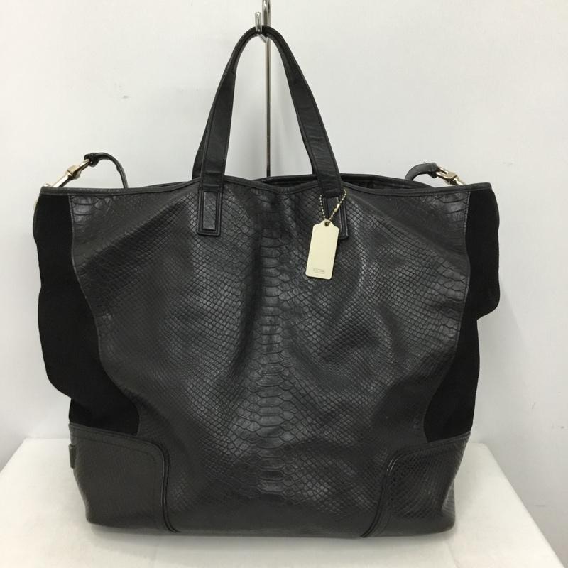 コーチ COACH トートバッグ トートバッグ F30963 パイソン型押しレザー 2WAY ヘビ柄 黒 / ブラック / black レディース USED 古着 中古 10155329