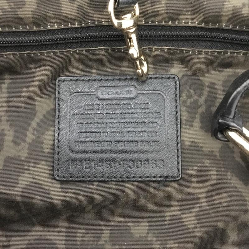 コーチ COACH トートバッグ トートバッグ F30963 パイソン型押しレザー 2WAY ヘビ柄 黒 / ブラック / black レディース USED 古着 中古 10155329