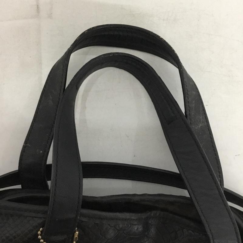 コーチ COACH トートバッグ トートバッグ F30963 パイソン型押しレザー 2WAY ヘビ柄 黒 / ブラック / black レディース USED 古着 中古 10155329