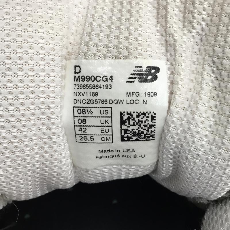 ニューバランス New Balance スニーカー スニーカー ニューバランス 990 V4 NEW BALANCE M990CG4 U.S.A. COVERT GREEN 26.5cm ロゴ、文字 茶 / ブラウン / brown メンズ USED 古着 中古 10155338