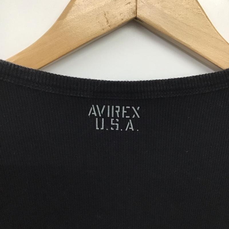 アヴィレックス AVIREX U.S.A. Tシャツ 半袖 半袖カットソー 無地Tシャツ M 無地 紺 / ネイビー / navy メンズ USED 古着 中古 10155346