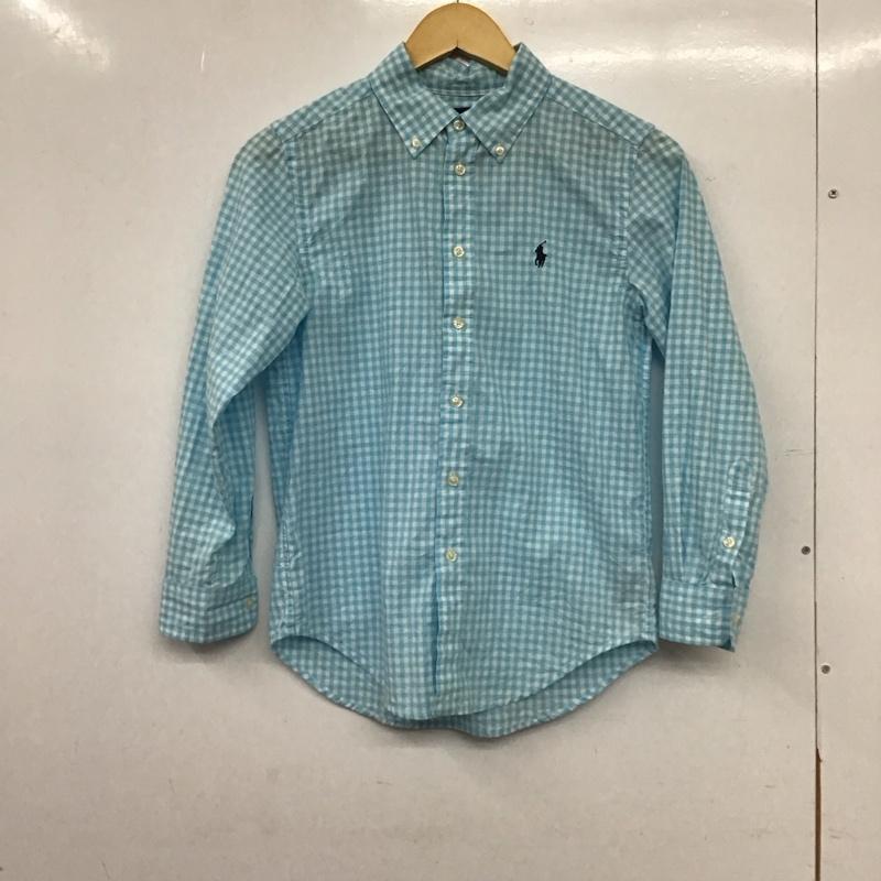 ラルフローレン RALPHLAUREN シャツ、ブラウス 長袖 長袖シャツ チェックシャツ カラーシャツ M チェック 白 / ホワイト / white X 水色 / ライトブルー / ボーイズ USED 古着 中古 10155347