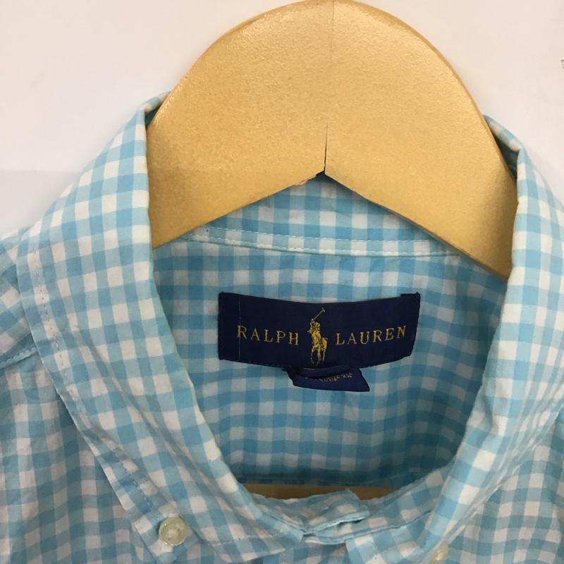 ラルフローレン RALPHLAUREN シャツ、ブラウス 長袖 長袖シャツ チェックシャツ カラーシャツ M チェック 白 / ホワイト / white X 水色 / ライトブルー / ボーイズ USED 古着 中古 10155347