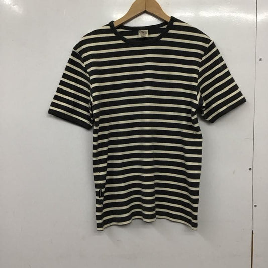 アヴィレックス AVIREX U.S.A. Tシャツ 半袖 半袖カットソー プリントTシャツ クルーネックカットソー M ボーダー柄 灰 / グレー / gray X アイボリー / アイボリー / メンズ USED 古着 中古 10155348