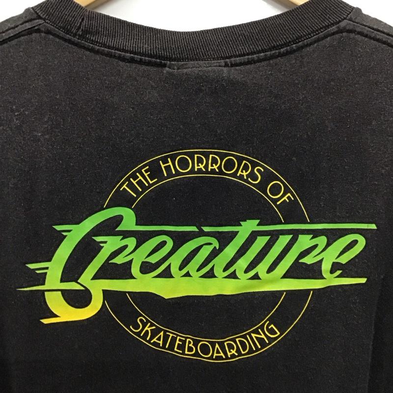 クリーチャー CREATURE Tシャツ 半袖 半袖カットソー プリントTシャツ クルーネックカットソー L ロゴ、文字 ダークグレー / ダークグレー / メンズ USED 古着 中古 10155360