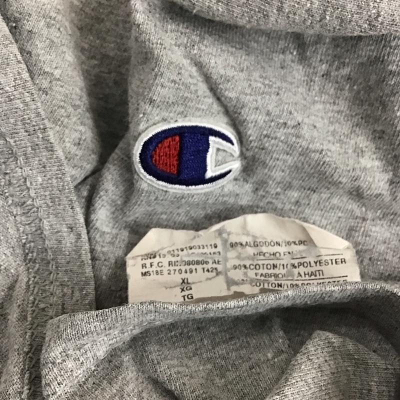 チャンピオン Champion Tシャツ 半袖 半袖カットソー プリントTシャツ クルーネックカットソー XL 無地 灰 / グレー / gray メンズ USED 古着 中古 10155366