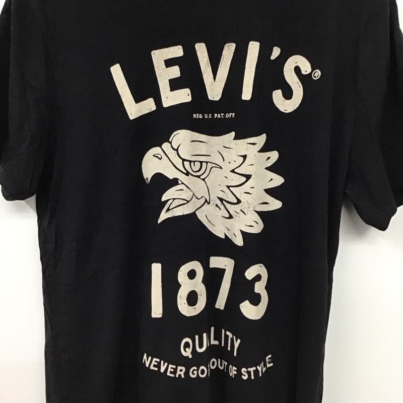 リーバイス Levi s Tシャツ 半袖 半袖カットソー プリントTシャツ クルーネックカットソー M プリント 黒 / ブラック / black メンズ USED 古着 中古 10155379