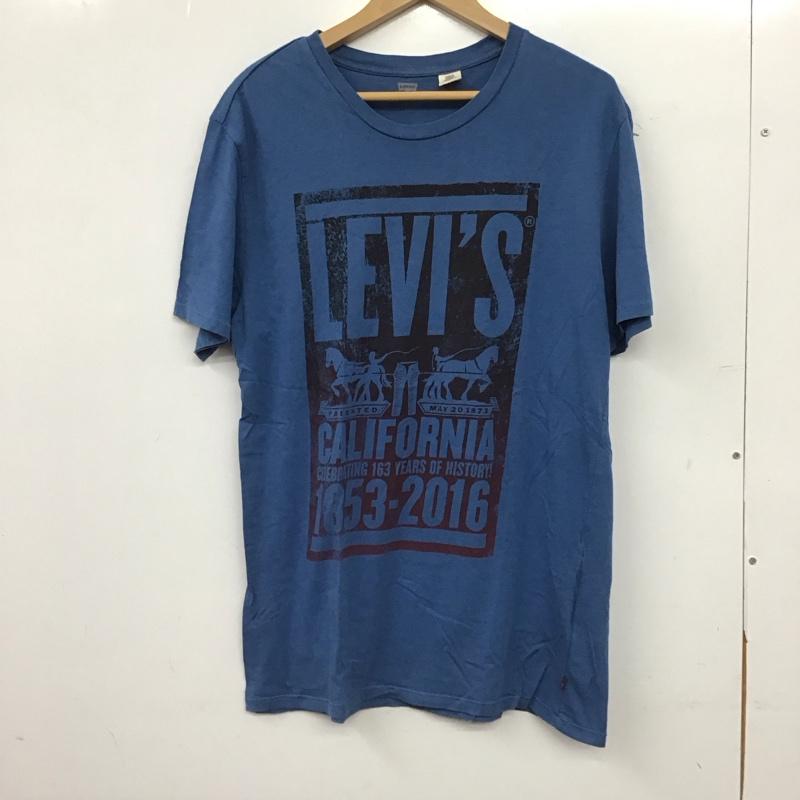 リーバイス Levi s Tシャツ 半袖 半袖カットソー プリントTシャツ クルーネックカットソー M ロゴ、文字 青 / ブルー / blue メンズ USED 古着 中古 10155380