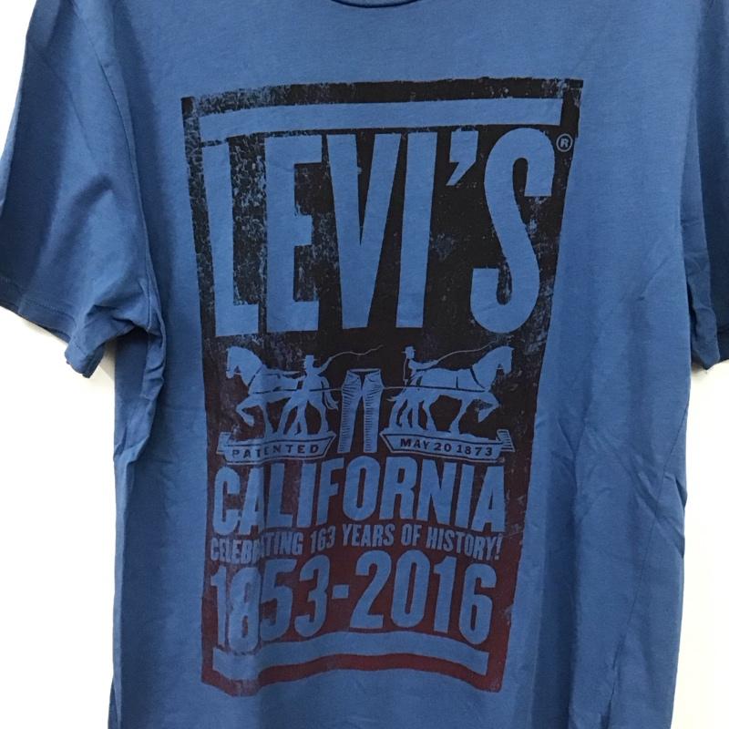 リーバイス Levi s Tシャツ 半袖 半袖カットソー プリントTシャツ クルーネックカットソー M ロゴ、文字 青 / ブルー / blue メンズ USED 古着 中古 10155380
