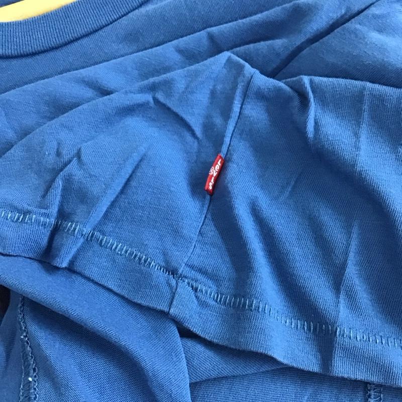 リーバイス Levi s Tシャツ 半袖 半袖カットソー プリントTシャツ クルーネックカットソー M ロゴ、文字 青 / ブルー / blue メンズ USED 古着 中古 10155380
