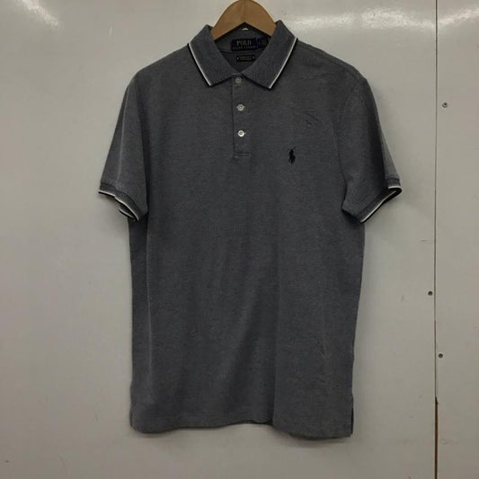 ポロラルフローレン POLO RALPH LAUREN ポロシャツ 半袖 半袖ポロシャツ カラーシャツ 半袖カットソー M ロゴ、文字 白 / ホワイト / white X 灰 / グレー / gray X 紺 / ネイビー / navy メンズ USED 古着 中古 10155381