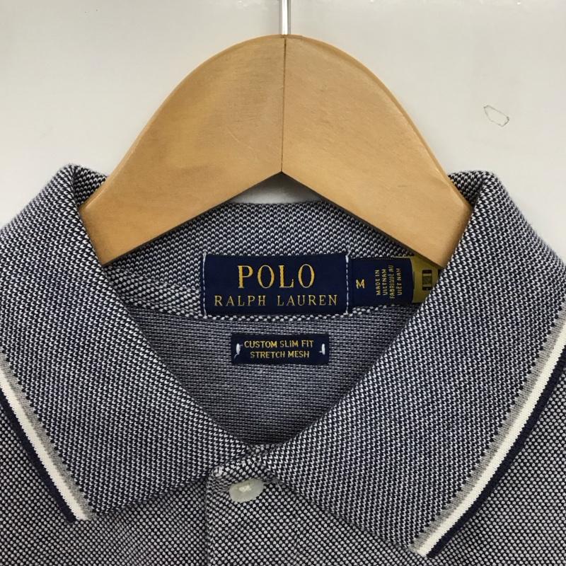 ポロラルフローレン POLO RALPH LAUREN ポロシャツ 半袖 半袖ポロシャツ カラーシャツ 半袖カットソー M ロゴ、文字 白 / ホワイト / white X 灰 / グレー / gray X 紺 / ネイビー / navy メンズ USED 古着 中古 10155381