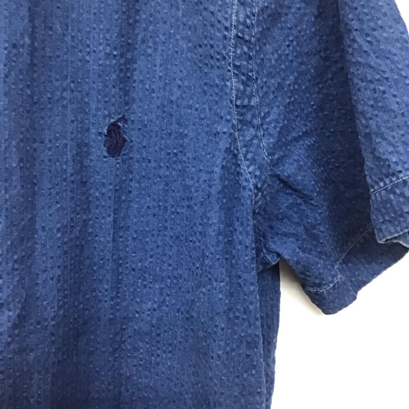 ラルフローレン RALPHLAUREN シャツ、ブラウス 半袖 半袖シャツ 無地シャツ ボタンダウンシャツ S ロゴ、文字 インディゴ / インディゴ / Indigo メンズ USED 古着 中古 10155382