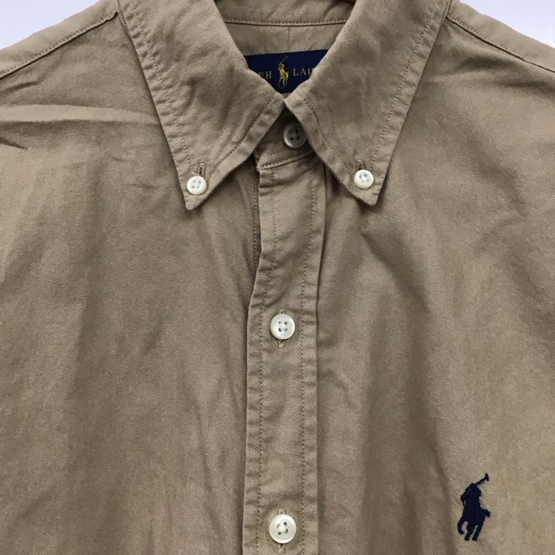 ラルフローレン RALPHLAUREN シャツ、ブラウス 半袖 半袖シャツ 無地シャツ ボタンダウンシャツ S ロゴ、文字 ベージュ / ベージュ / beige メンズ USED 古着 中古 10155384