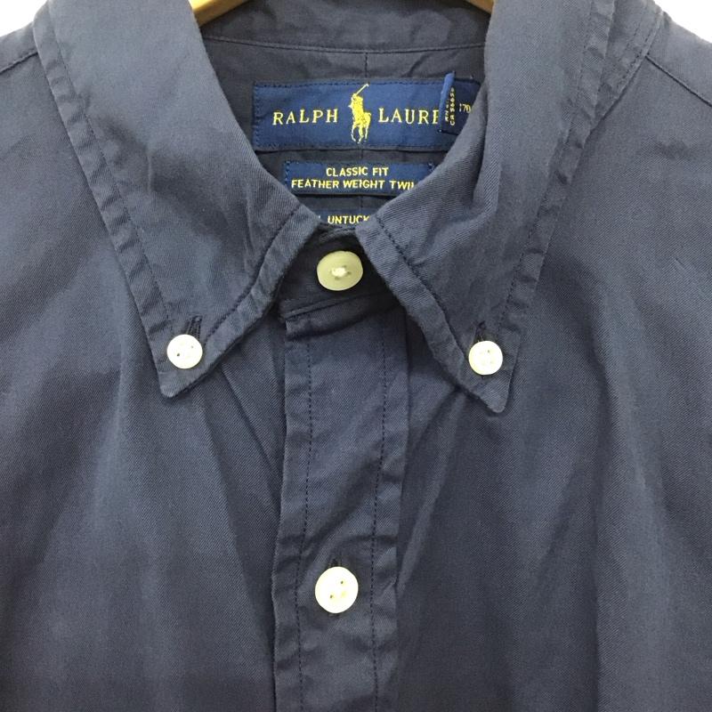 ラルフローレン RALPHLAUREN シャツ、ブラウス 半袖 半袖シャツ 無地シャツ S ロゴ、文字 紺 / ネイビー / navy メンズ USED 古着 中古 10155385