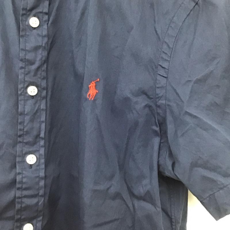 ラルフローレン RALPHLAUREN シャツ、ブラウス 半袖 半袖シャツ 無地シャツ S ロゴ、文字 紺 / ネイビー / navy メンズ USED 古着 中古 10155385