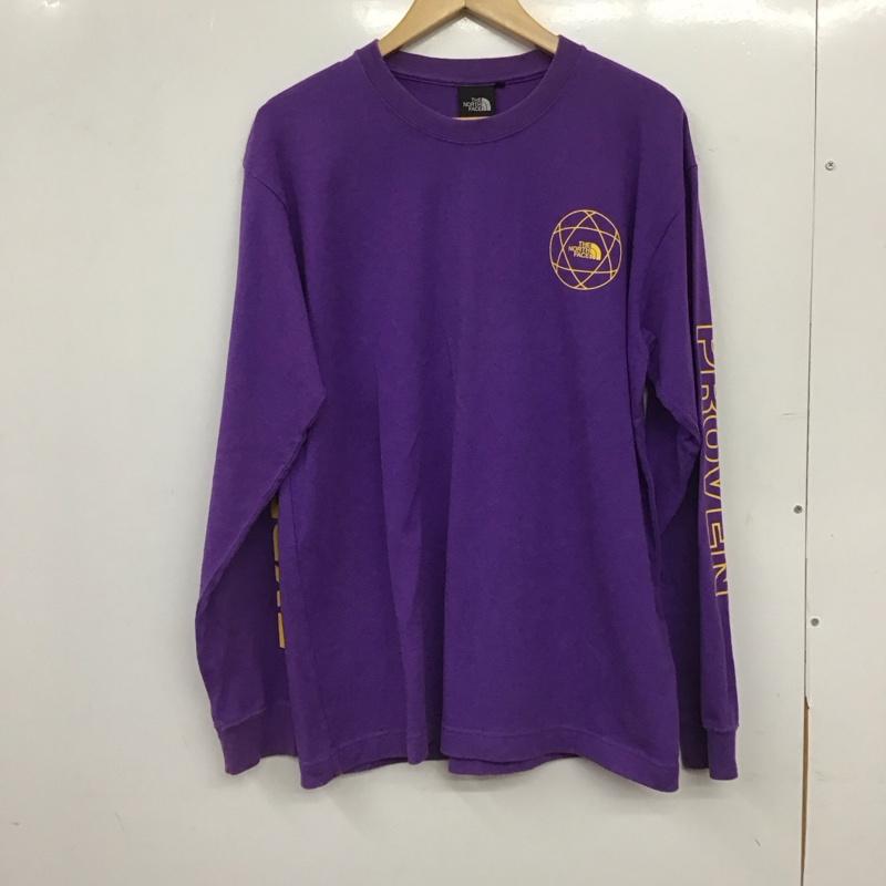 ザノースフェイス THE NORTH FACE カットソー 長袖 nt82034 長袖Tシャツ プリントTシャツ クルーネック M ロゴ、文字 紫 / パープル / purple メンズ USED 古着 中古 10155386