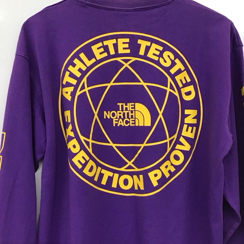 ザノースフェイス THE NORTH FACE カットソー 長袖 nt82034 長袖Tシャツ プリントTシャツ クルーネック M ロゴ、文字 紫 / パープル / purple メンズ USED 古着 中古 10155386