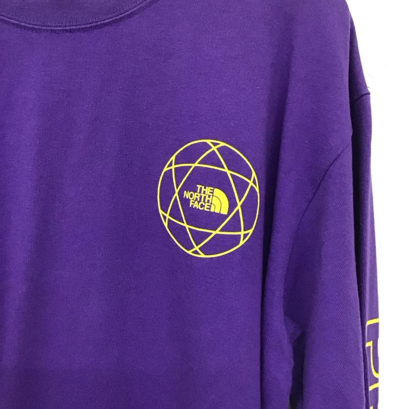 ザノースフェイス THE NORTH FACE カットソー 長袖 nt82034 長袖Tシャツ プリントTシャツ クルーネック M ロゴ、文字 紫 / パープル / purple メンズ USED 古着 中古 10155386