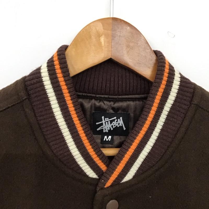 ステューシー STUSSY ジャケット、上着 ジャンパー、ブルゾン スタジャン アウター 前ボタン M ロゴ、文字 茶 / ブラウン / brown メンズ USED 古着 中古 10155387