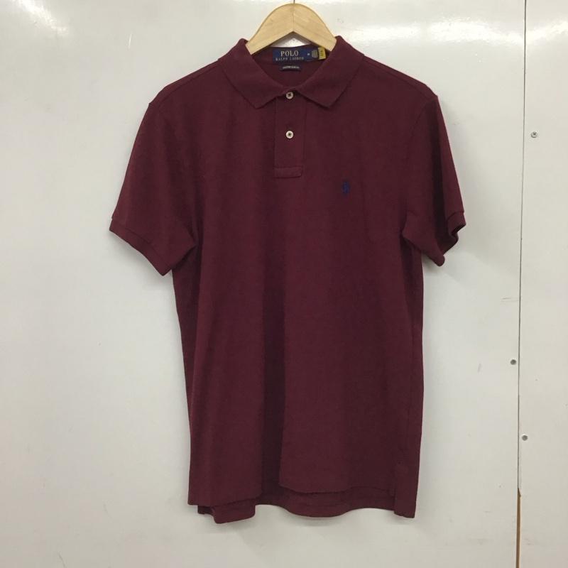 ポロラルフローレン POLO RALPH LAUREN ポロシャツ 半袖 半袖ポロシャツ カラーシャツ 半袖カットソー M ロゴ、文字 えんじ / ワインレッド / dark red メンズ USED 古着 中古 10155390