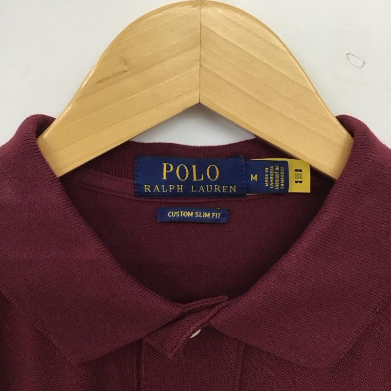 ポロラルフローレン POLO RALPH LAUREN ポロシャツ 半袖 半袖ポロシャツ カラーシャツ 半袖カットソー M ロゴ、文字 えんじ / ワインレッド / dark red メンズ USED 古着 中古 10155390