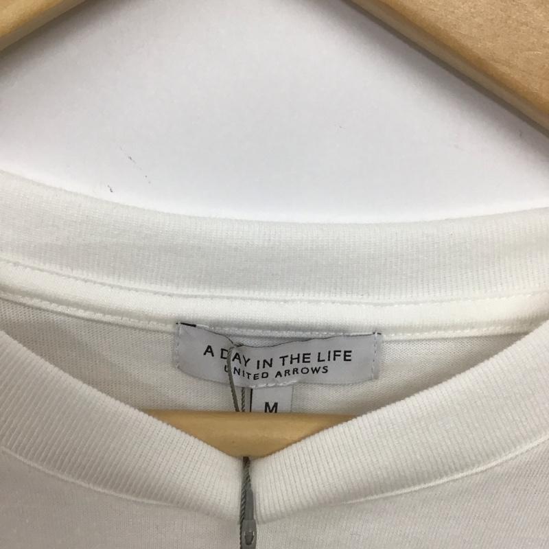 アデイインザライフ ユナイテッドアローズ A day in the life UNITED ARROWS Tシャツ 半袖 半袖カットソー プリントTシャツ クルーネックカットソー M 無地 白 / ホワイト / white メンズ USED 古着 中古 10155393