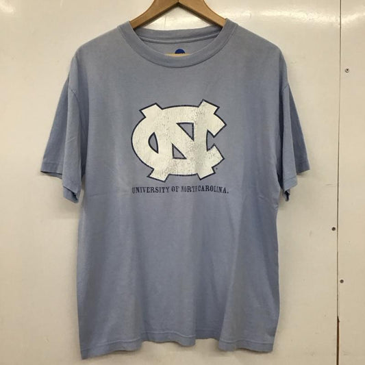 古着 USED Tシャツ 半袖 半袖カットソー プリントTシャツ クルーネックカットソー L ロゴ、文字 水色 / ライトブルー / メンズ USED 古着 中古 10155394