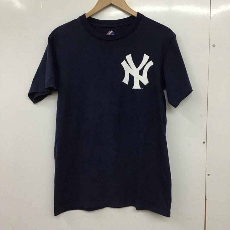 マジェスティック MAJESTIC Tシャツ 半袖 半袖カットソー プリントTシャツ クルーネックカットソー S ロゴ、文字 紺 / ネイビー / navy メンズ USED 古着 中古 10155395
