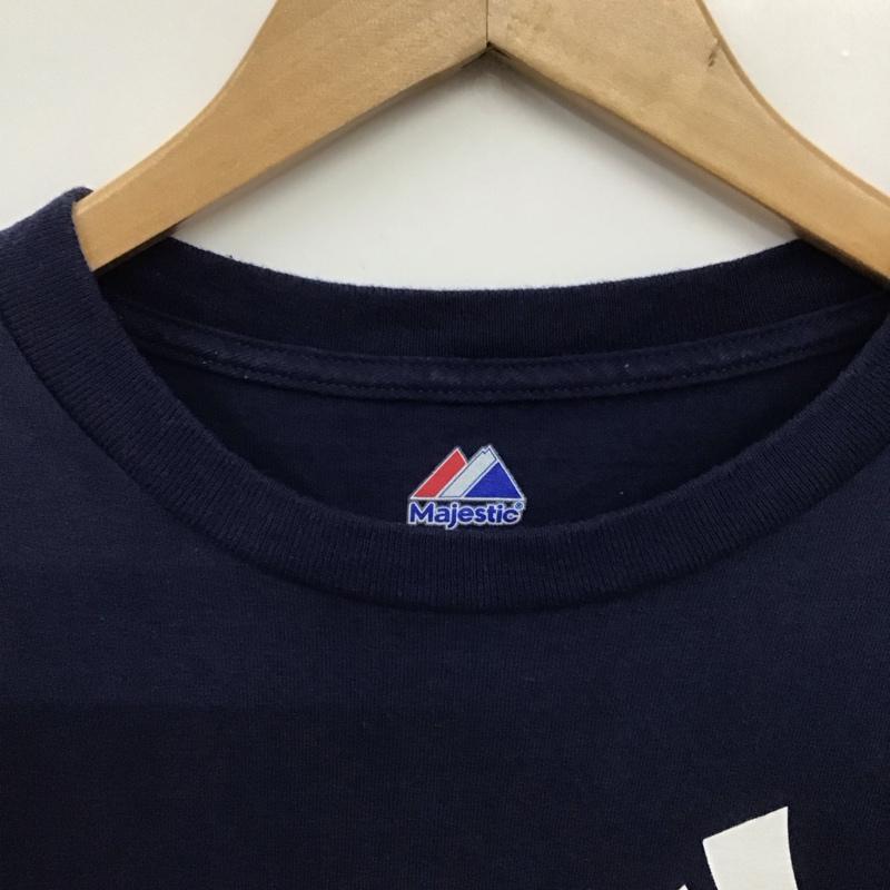 マジェスティック MAJESTIC Tシャツ 半袖 半袖カットソー プリントTシャツ クルーネックカットソー S ロゴ、文字 紺 / ネイビー / navy メンズ USED 古着 中古 10155395