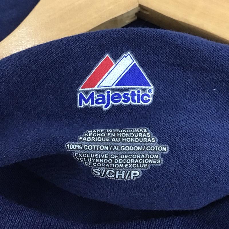 マジェスティック MAJESTIC Tシャツ 半袖 半袖カットソー プリントTシャツ クルーネックカットソー S ロゴ、文字 紺 / ネイビー / navy メンズ USED 古着 中古 10155395
