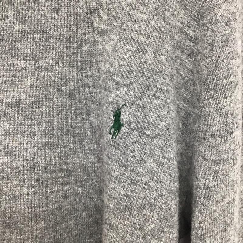 ポロラルフローレン POLO RALPH LAUREN ニット、セーター 長袖 長袖ニットカットソー クルーネック セーター M ロゴ、文字 灰 / グレー / gray メンズ USED 古着 中古 10155396