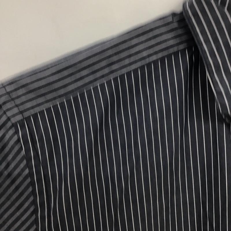 デラックス DELUXE シャツ、ブラウス 半袖 半袖シャツ ストライプシャツ M ストライプ 紺 / ネイビー / navy メンズ USED 古着 中古 10155403