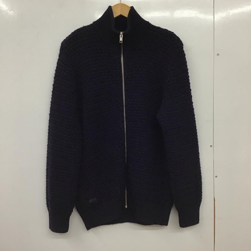 ラコステ LACOSTE カーディガン 長袖 ジップアップニットカーディガン ニットジャケット アウター 5 無地 紺 / ネイビー / navy メンズ USED 古着 中古 10155404