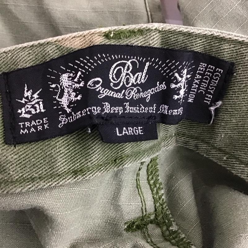 バル BAL パンツ ショートパンツ ショートパンツ ハーフパンツ カジュアルパンツ L ロゴ、文字 カーキ / カーキ / khaki メンズ USED 古着 中古 10155409