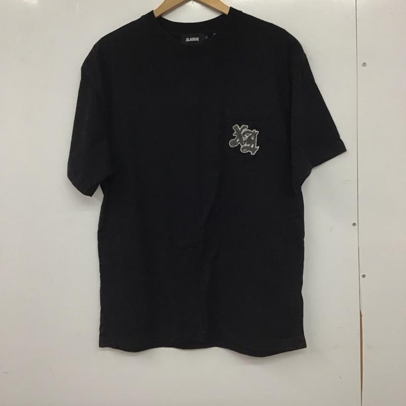 エクストララージ XLARGE Tシャツ 半袖 半袖カットソー プリントTシャツ クルーネックカットソー L ロゴ、文字 黒 / ブラック / black メンズ USED 古着 中古 10155413