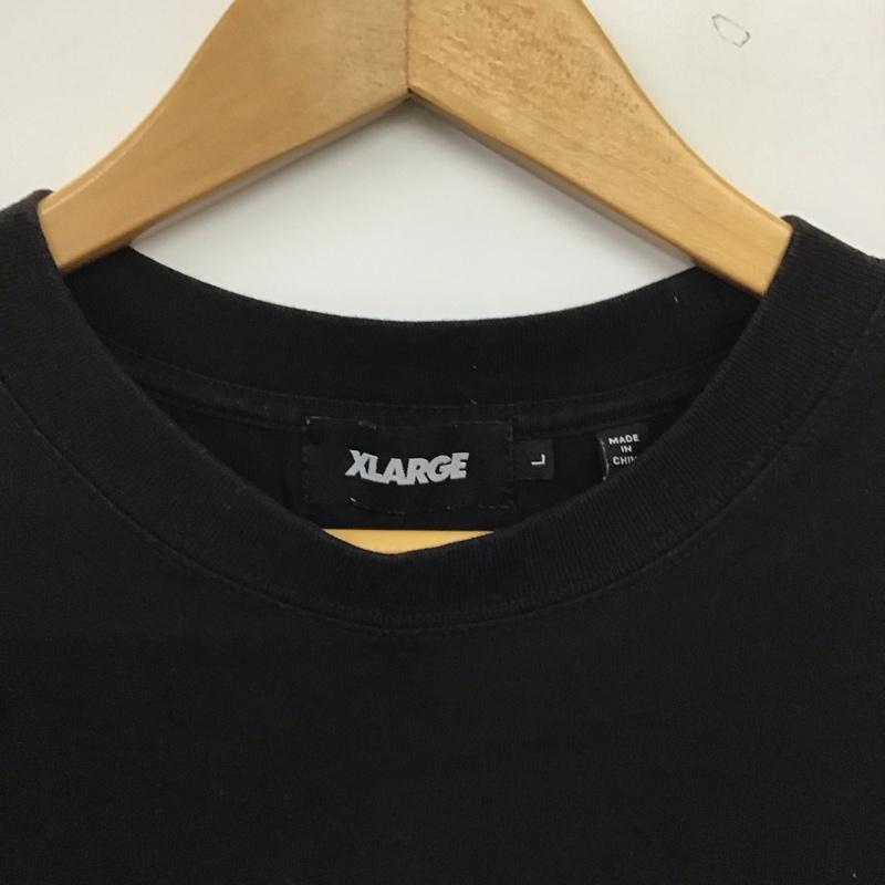 エクストララージ XLARGE Tシャツ 半袖 半袖カットソー プリントTシャツ クルーネックカットソー L ロゴ、文字 黒 / ブラック / black メンズ USED 古着 中古 10155413