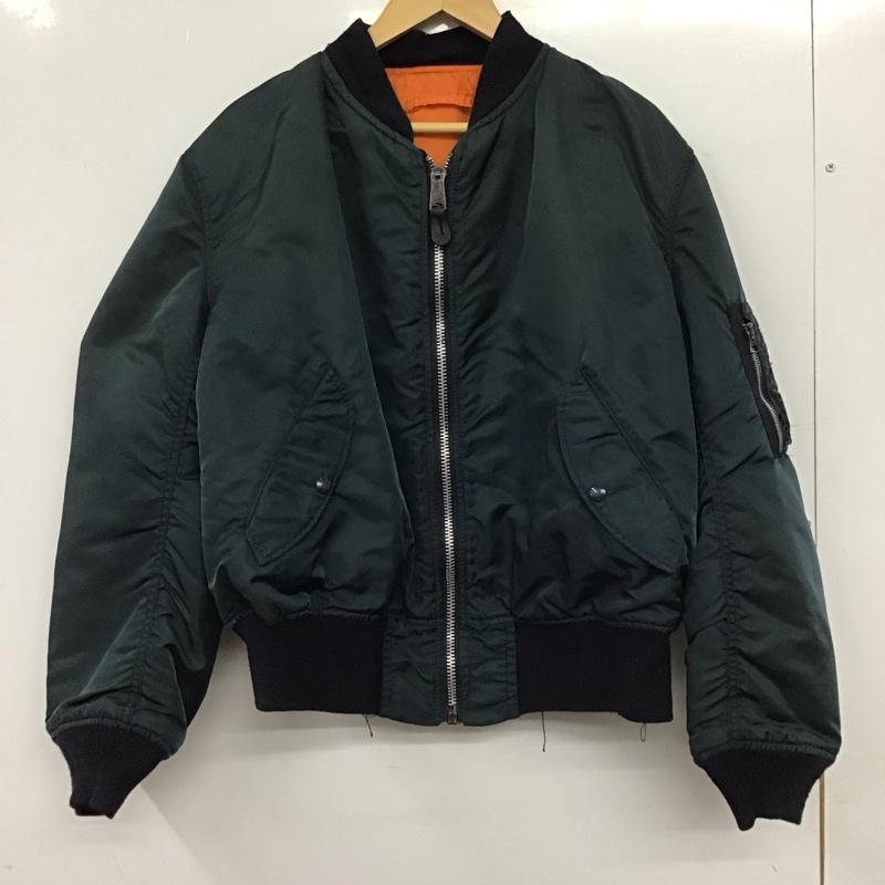 アルファインダストリー Alpha Industries ジャケット、上着 ジャンパー、ブルゾン ジップアップジャケット ナイロンジャケット アウター L 無地 紺 / ネイビー / navy メンズ USED 古着 中古 10155416