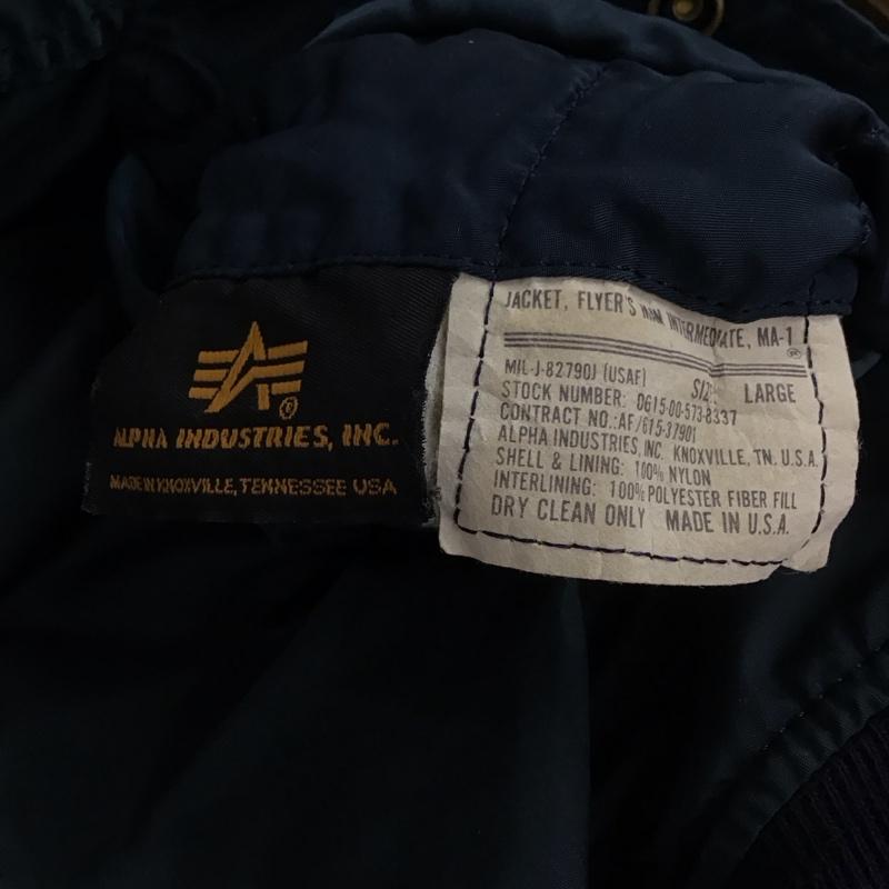 アルファインダストリー Alpha Industries ジャケット、上着 ジャンパー、ブルゾン ジップアップジャケット ナイロンジャケット アウター L 無地 紺 / ネイビー / navy メンズ USED 古着 中古 10155416