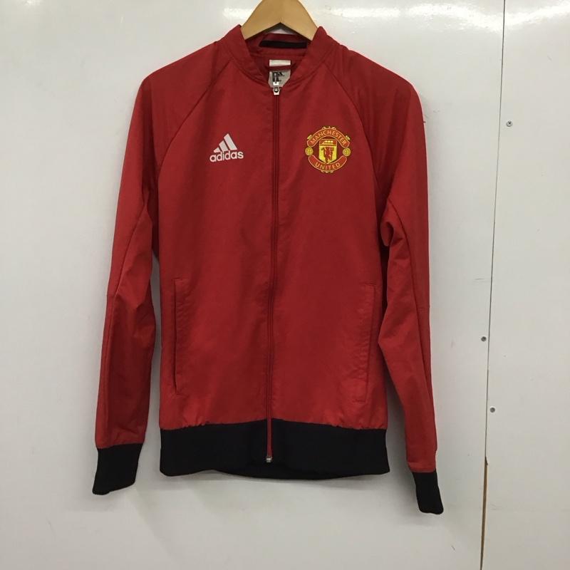 アディダス adidas ジャケット、上着 ジャンパー、ブルゾン ジップアップジャケット アウター 古着 ロゴ、文字 赤 / レッド / red メンズ USED 古着 中古 10155417