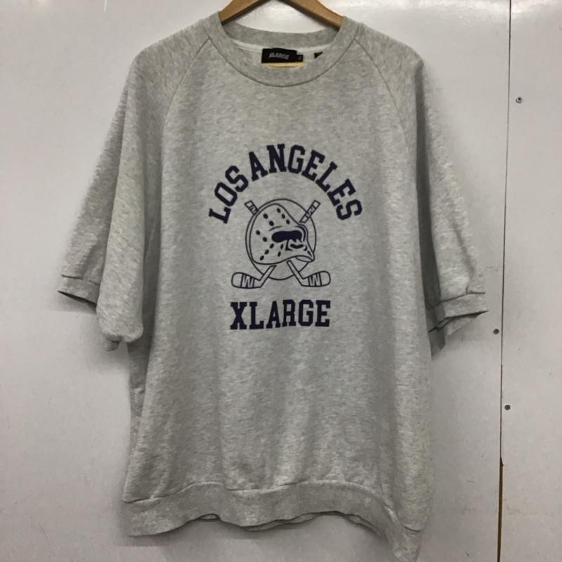 エクストララージ XLARGE トレーナー 半袖 半袖トレーナー スウェット クルーネック プルオーバー XL プリント 灰 / グレー / gray メンズ USED 古着 中古 10155419