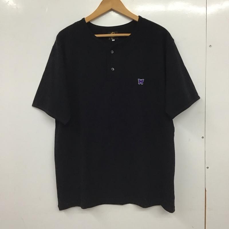 ニードルス Needles カットソー 半袖 半袖カットソー ヘンリーネックカットソー S ロゴ、文字 黒 / ブラック / black メンズ USED 古着 中古 10155420