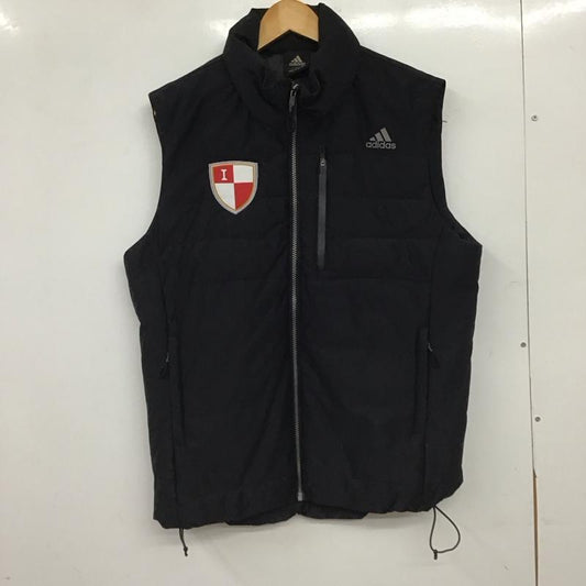 アディダス adidas ベスト ベスト ジップアップダウンベスト アウター ロゴ、文字 黒 / ブラック / black メンズ USED 古着 中古 10155427